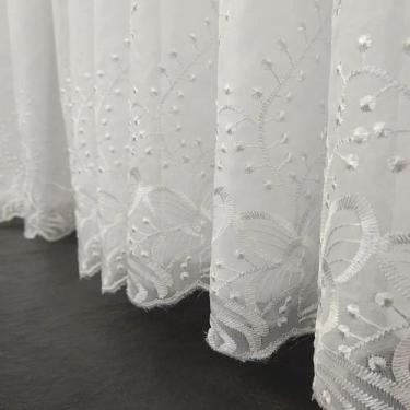 Imagem de Cortina Luxuosa Bordado Com Forro Microfibra P/ Varão 5,00x2,60 - Salv