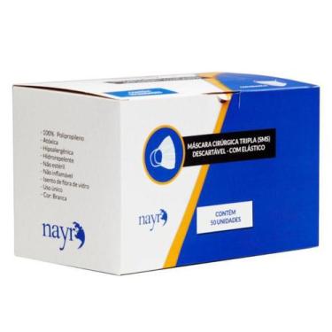 Imagem de Máscara descartável tripla com elástico 50 unidades nayr