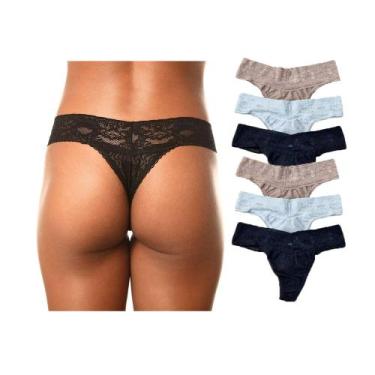 Imagem de Kit 6 Calcinhas DeMillus Xamego - Fio Dental, Dmlst2, Multicor, G/EG