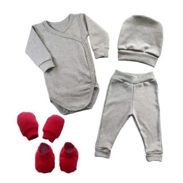 Imagem de Kit Enxoval Recém Nascido Maternidade Conjuntos Suedine Kimono - Rovid