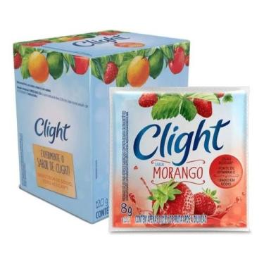 Imagem de Kit 15 Suco Refresco Em Pó Clight Morango Zero Açucar 8gr - MONDELEZ