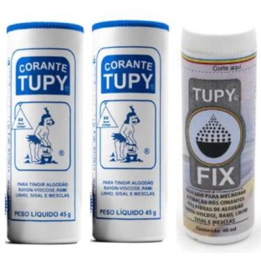 Imagem de  Linha Tupy 2 Corante + 1 Fixador Tupy Fix para Tingir Roupa Amarelo L