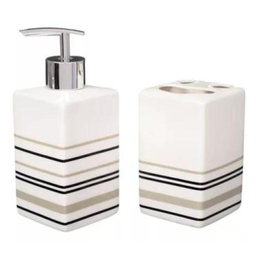 Imagem de Kit Banheiro Conjunto Lavabo Porta Sabonete Líquido Kb-319 - PGB