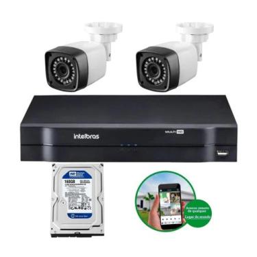 Imagem de Kit 2 Câmeras De Segurança Residencial Dvr Intelbras mhdx Full Hd