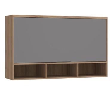 Imagem de Armário Aéreo 120 cm 1 Porta Basculante com Nicho Inferior Aspen Lucia