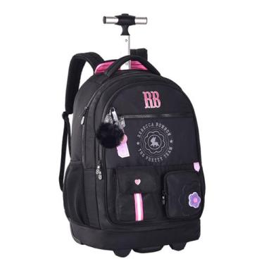 Imagem de Mochila Carrinho Rebecca Bonbon Menina Escola Pronta Entrega, Preto