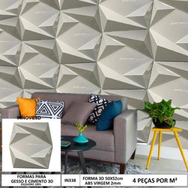 Imagem de Forma 3d Gesso Nasis 50x52cm ABS 2mm Molde Para Gesso/Cimento/Concreto