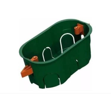 Imagem de Caixa de Luz Drywall Gesso Ribeiro Embutir 4x2 Verde PVC