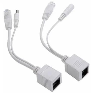 Imagem de Par De Cabo Adaptador Injetor Poe Rj45 Macho E Fêmea 30 Cm - LM
