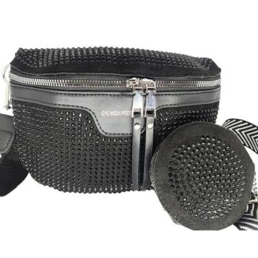 Imagem de Bolsa feminina pochete transversal de ombro com porta moedas - glamour