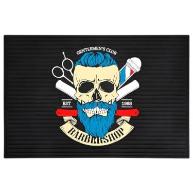 Imagem de BARBERTOP Tapete de Barbeiro para Tosquiadeiras, 11,81" X 17,72" Tapete de Barbeiro de Borracha Flexível Antiderrapante para Estações Tesouras Ferramentas de Salão Tapete de Proteção de Bancada para P