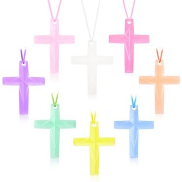 Imagem de XIPENGKEJI 104Pcs Crystal Cross, Plastic Cross, Bulk Cross Religious Party Favors Toy for Easter Vacation Sunday School Church Bible School Operation Christmas,8 Colors