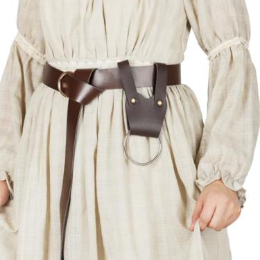 Imagem de Suporte de machado cavaleiro medieval machado tomahawk cinto metal anel gancho espada sapo LARP (café)