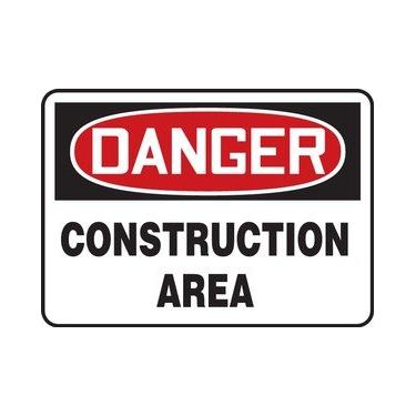 Imagem de Accuform Placa de segurança "Danger Construction Area", Aluma-Lite™, 18 x 25 cm (MCRT127XL)