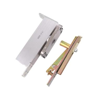 Imagem de Generic Fechadura de porta automática oculta Dobradiça de pivô oculta Fechadura de portão elegante Amortecedor hidráulico de baixo ruído para escritório, Prata