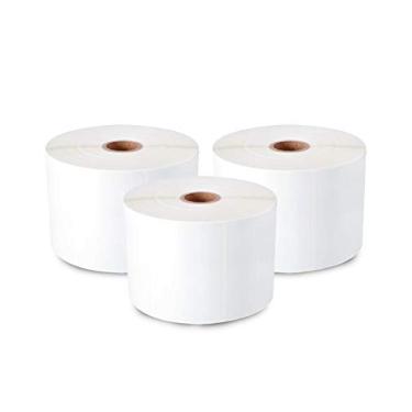 Imagem de enKo [3 rolos, 2100 etiquetas] - Etiquetas térmicas diretas de 5 x 5 cm, adesivos FBA, etiquetas SKU FN compatíveis com Zebra/Eltron