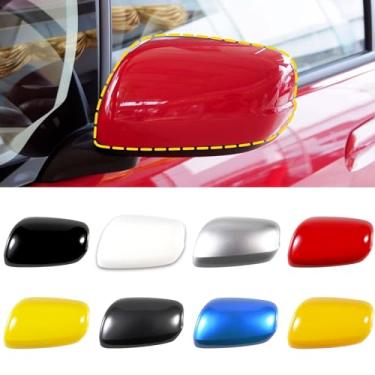 Imagem de Goholy Capa de espelho retrovisor para porta de carro compatível com Honda Fit Jazz 2009 2010 2011 2012 2013 capa protetora para espelho retrovisor vermelho lado esquerdo