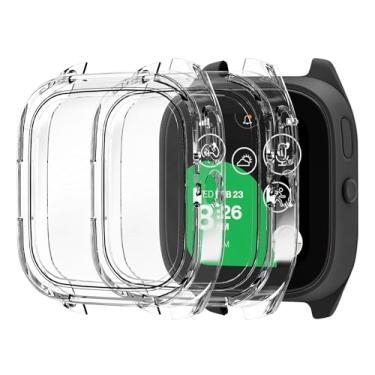 Imagem de Seltureone Pacote com 2 capas para Verizon Gizmo Watch 3 Adventure protetor de tela para crianças, capa de vidro temperado HD, proteção total de policarbonato rígido fino, resistência a arranhões
