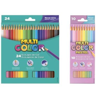 Imagem de Lápis de cor Multicolor 24 Cores + 10 Tons Pastel