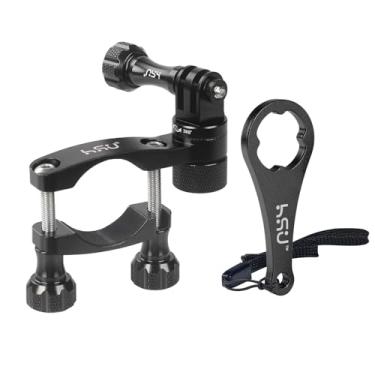 Imagem de HSU guidão de motocicleta de 1,6 a 1,6 polegadas, suporte de rotação de 360°, suporte de poste de poste de esqui para GoPro 8 Hero7/HERO6 preto/Hero5 preto, 4,3,2, câmera de ação HD DJI Osmo