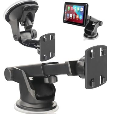Imagem de Suporte Carplay (2 peças), (10,9 cm - 25,4 cm) Suporte de monitor de câmera de reserva, suporte de painel de tela automotiva Android para Carpuride, suporte de ventosa de para-brisa para carro,