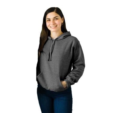 Imagem de Blusa Moletom Canguru com Capuz Liso Feminino Juvenil-Feminino