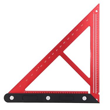 Imagem de Régua Triangular para Carpintaria, Escala Em Polegadas, ângulo Quadrado, Liga de Alumínio para Ferramenta de Carpinteiro, Vermelho e Preto