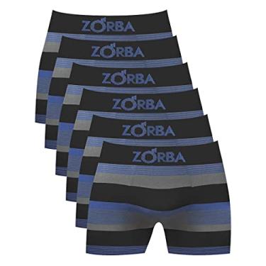 Imagem de Kit com 06 Cuecas Zorba Boxer Listrada 847 Preto – P