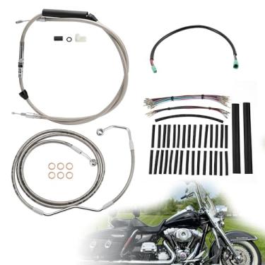 Imagem de TIGERSGATE Kit de cabos de cabides Touring Ape de 30,5 cm, cabo de embreagem estendido e linha de freio e cabos CAN-Bus e TBW para Harley Road King 2008-2013/Electra Glide/Street Glide/Road Glide com