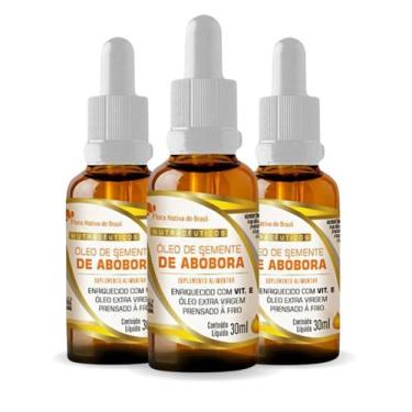 Imagem de Kit 3 Óleo de Semente de Abóbora Enriquecido com Vitamina E Gotas 30ml