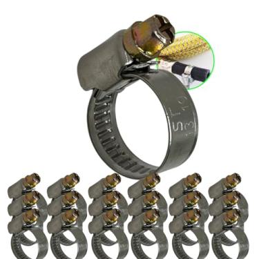 Imagem de Abra�adeira Inox Sem Fim P/Mangueiras 50 Pe�as Metal alema 1/2 polegada 9mm a 17mm Refor�ada