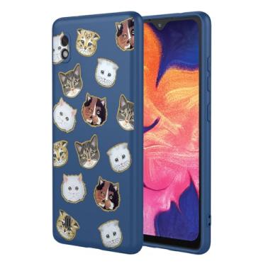 Imagem de HTXWXJC Capa de telefone para Galaxy A10, capa para Samsung M10 SM-A105F, à prova de choque, flexível, amortecedor, capa macia de TPU com estampa de gato, capa para celular para Samsung Galaxy A10
