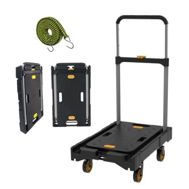 Imagem de DrTakepeak Plataforma Dobrável, Carrinho De Mão, Carrinho De Empurrar, Carrinho De Boneca Dobrável, Carrinho Portátil, Capacidade De Carga Pesada De 300 Lb, Alça Ajustável Com Rodas Giratórias Para