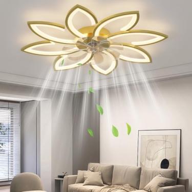 Imagem de SPEVCH Ventiladores De Teto De 35" Com Luzes, Ventilador De Teto Moderno Com Luzes E Controle Remoto, Ventiladores De Teto Sem Lâminas Reguláveis Com Luz Led, Ventilador De Teto De Baixo Perfil Com