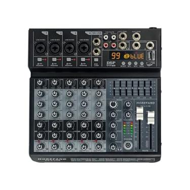 Imagem de Mesa de Som Profissional,interface de audio 6 Canais, USB, DSP 99bit, Equalizador de 7 Bandas, Mixer Digital com Bluetooth, Preto