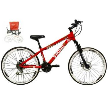 Imagem de Bicicleta Aro 26 Vikingx Tuff Vermelha 21v Alumínio Freio a Disco Hidr