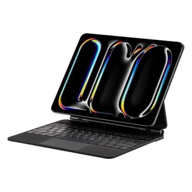 Imagem de Dolpking Capa Magic Keyboard para iPad Pro 11 polegadas (M4, 2024), capa com teclado para iPad Pro 11 com trackpad multitoque, suporte cantilever flutuante, teclas retroiluminadas - preta