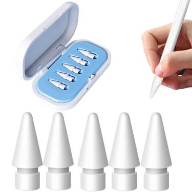 Imagem de Pontas de metal de substituição compatíveis com Apple iPad Pencil 1/2/Pro Generation, pontas de substituição altamente sensíveis e caneta de controle preciso / ponta Stylus para lápis (pacote B-5 com