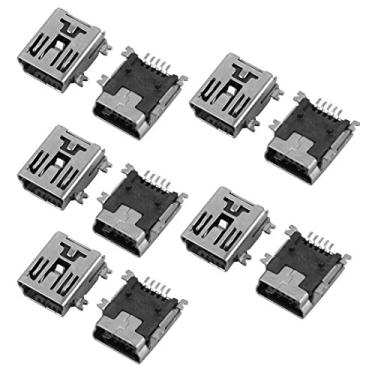 Imagem de uxcell 10 peças tipo de solda mini conector USB 5P fêmea