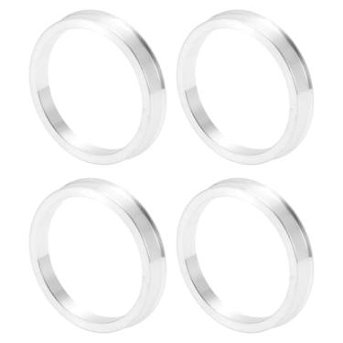 Imagem de INFINAUTO Anéis centralizados no cubo da roda do carro OD 63,4 mm para ID 54,1 mm eixo central de rodas amortecedores Hubrings liga de alumínio tom prata durável