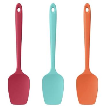 Imagem de Luxiwise Conjunto de espátulas de silicone, colheres de borracha antiaderentes resistentes ao calor de 600ºF e livres de BPA, colheres de cozinha versáteis para colher, misturar, mexer e servir