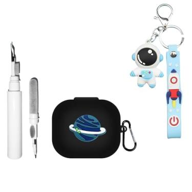 Imagem de [4 em 1] Capa de silicone SKPY compatível com Beats Powerbeats Pro 2 com pingente e chaveiro, capa protetora à prova de choque para homens e mulheres