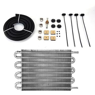 Imagem de Refrigerador de óleo de transmissão remota de 8 fileiras, refrigerador de óleo de transmissão de liga de alumínio, kit de refrigerador de óleo para resfriar o óleo do motor