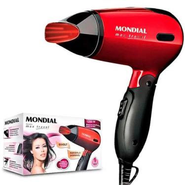 Imagem de Secador De Cabelo Mondial SC-10 Vermelho P/ Viagem Bivolt, Vermelho, B