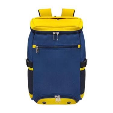 Imagem de rockible Mochila laptop de tênis para homens Daypack Duffel Pocket Bocket para Badminton Backpacking Training Paddles Pickleball, Azul Amarelo