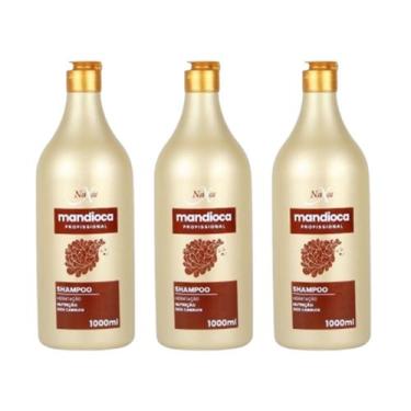 Imagem de Kit 3x Shampoo Mandioca Profissional Hidratação 1000ml Naxos