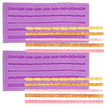 Imagem de Moldes de fondant de corda de cânhamo para decoração de bordas de bolo para decoração de bolo para festa temática de casamento de Natal, enfeite de cupcake, pasta de chocolate, goma de açúcar,