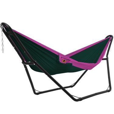 Imagem de KOKEBREN Suporte de rede, estrutura de rede de aço, resistente, capacidade de 250 kg, capacidade para 2 pessoas, serve para redes de 9 a 14 pés, rack de rede portátil ajustável universal para uso