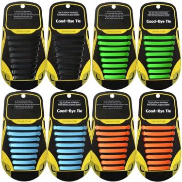 Imagem de YANQINQIN Cadarços de silicone sem amarração - fácil de usar e sem rasgos - para todas as idades, colorido e conveniente, 3, FREE