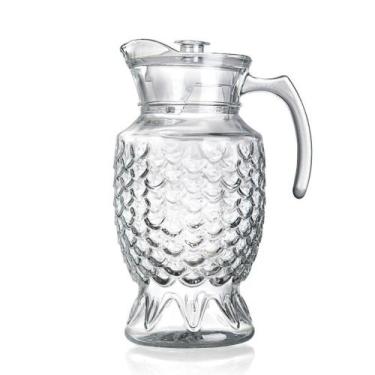 Imagem de Jarra Ocean Vidro Desenhado Luxo com Tampa 1800ml - Lehaví